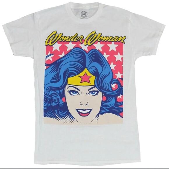 DC Comics Wonder Woman Multicolored Graphic Scoop Neck T-Shirt Women’s Size XL - Picture 1 of 6